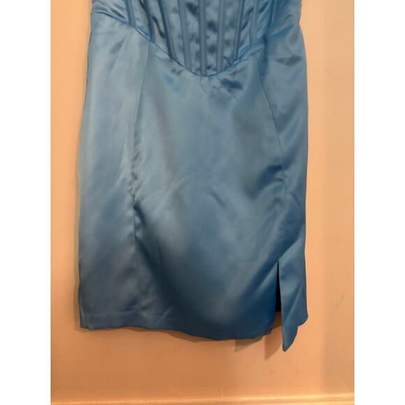 Oh Polly Blue Maeve Corset Crystal Trim Mini Dress 22196 Size 8 NWT - Picture 6 of 9